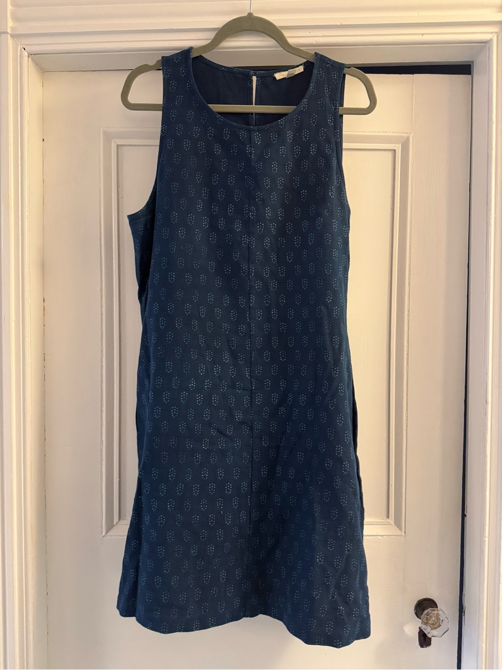 Eileen Fisher Sleeveless Navy Blue Shift Dress